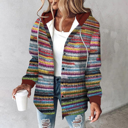 Maya - Colorful knitted hooded sweater