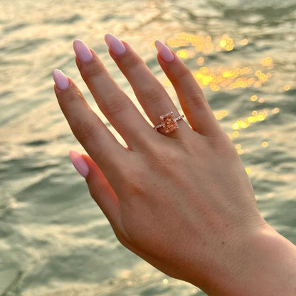 Engagement ring with square stone