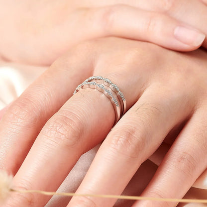 Sterling silver ring enhancer with sparkling accents