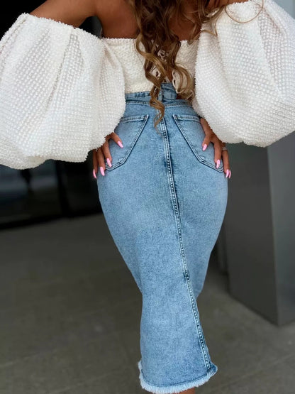 Denim Maxi Skirt