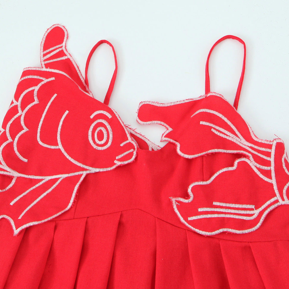 Red Embroidery Dress