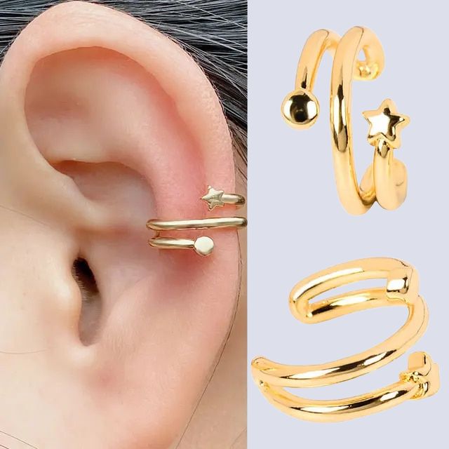 Spiral ear cuff with shiny surface