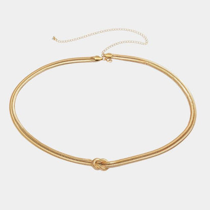 Minimalist double-layered waist chain with knot accent